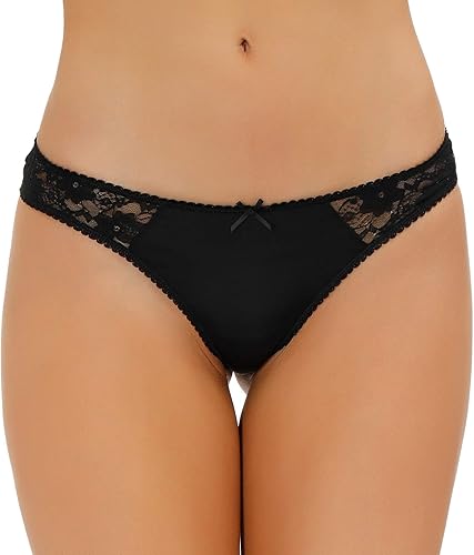 Miniatura 3 de LYYTHAVON - Juego de 7 tangas para mujer, encaje elástico, elastano y nailon