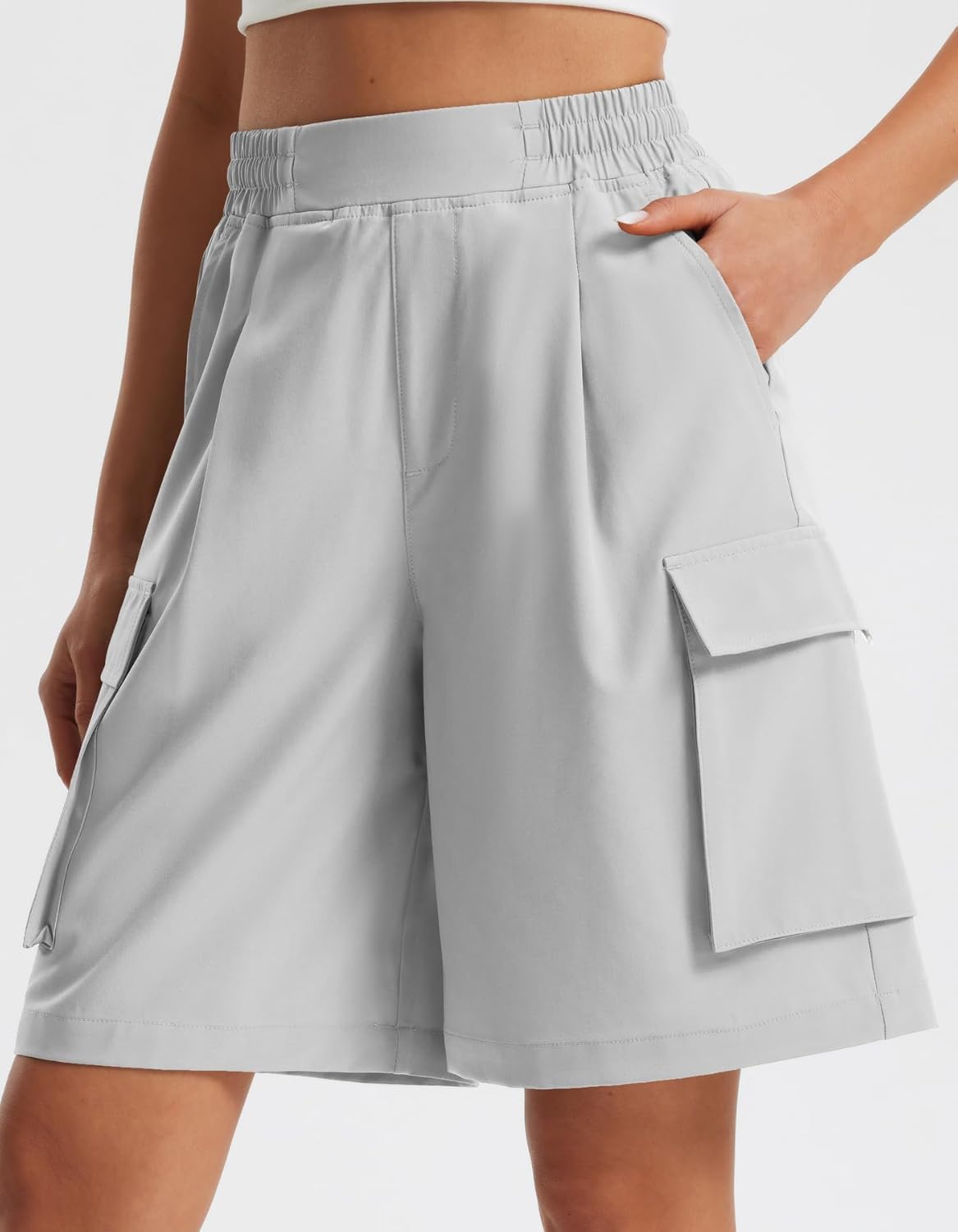 Libin Women's Hiking Cargo Shorts Wide Leg Bermuda Shorts Knee Length Lightweight Quick Dry Casual Short for Summer Travel - Image 2