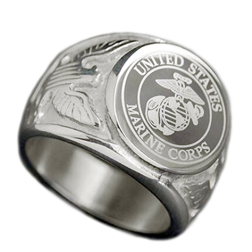 Hypoallergenic Durable Ring JAJAFOOK Vintage Titanium Steel US Military ...