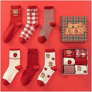 Meias Vermelhas Femininas De Ano Novo Meias Vermelhas Do Ano Novo Lunar Chinês, Meias De Algodão Do Zodíaco 2023, Caixa Com 6 Pares, Melhores Presentes Para O Ano Novo