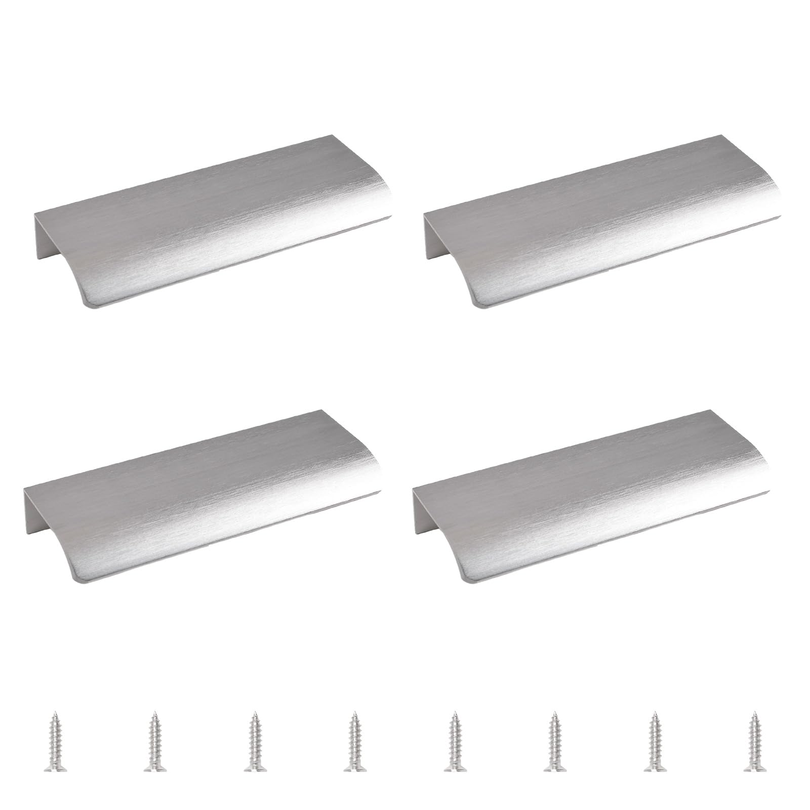 MOROBOR Finger Edge Pulls, 4 PCS Concealed Modern Style Drawer Handles Aluminum Alloy Invisible Wardrobe Handle for Cabinet Hardware, 150 mm/Brushed Nickel — image 1