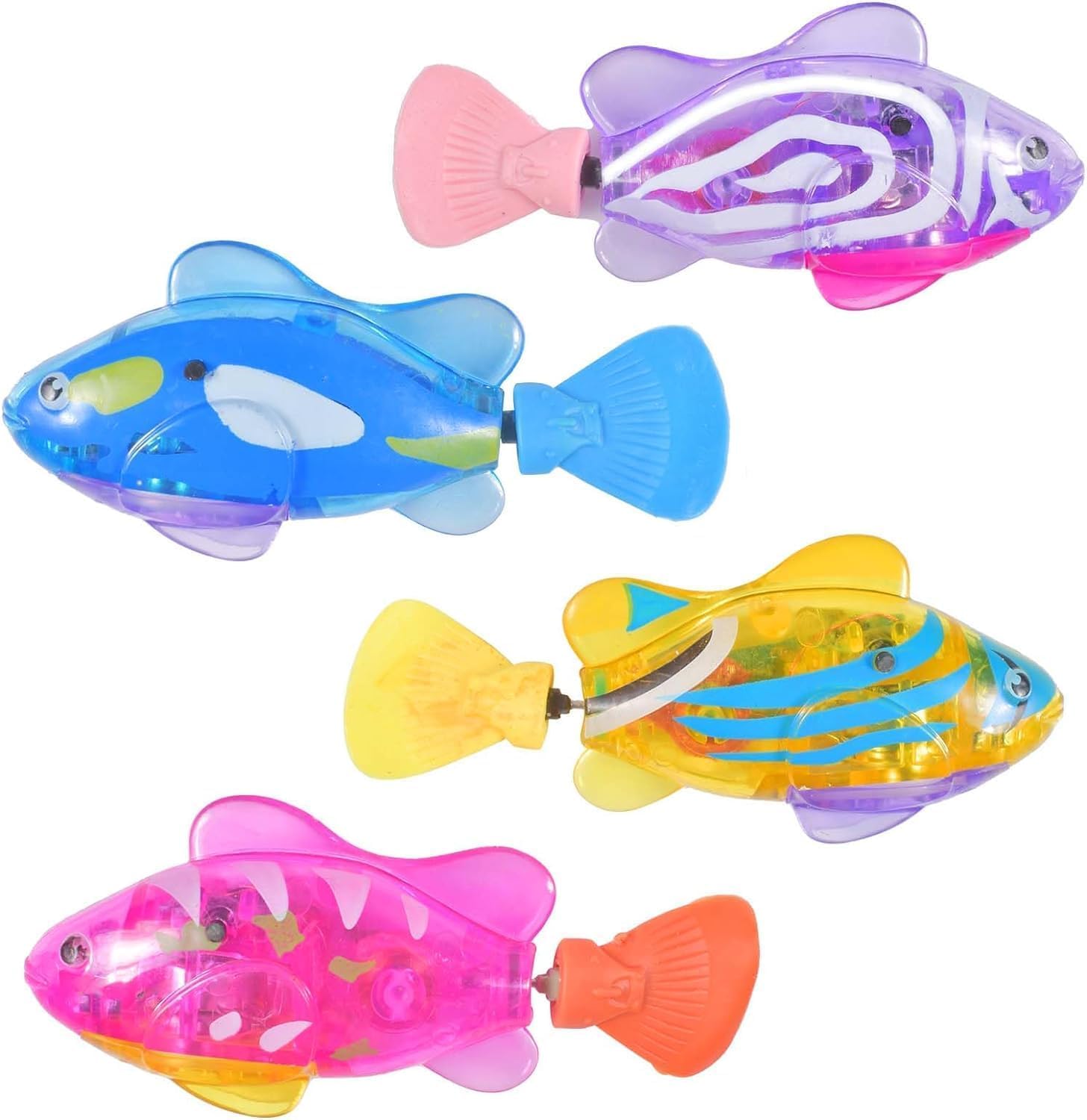 Peces electrónicos, 4 Piezas Robo Fish, Juguetes de Peces flotantes, Robofish Bañera Juguetes Eléctricos, Reutilizables, Juguetes de Piscina para la Piscina, Niños (A)