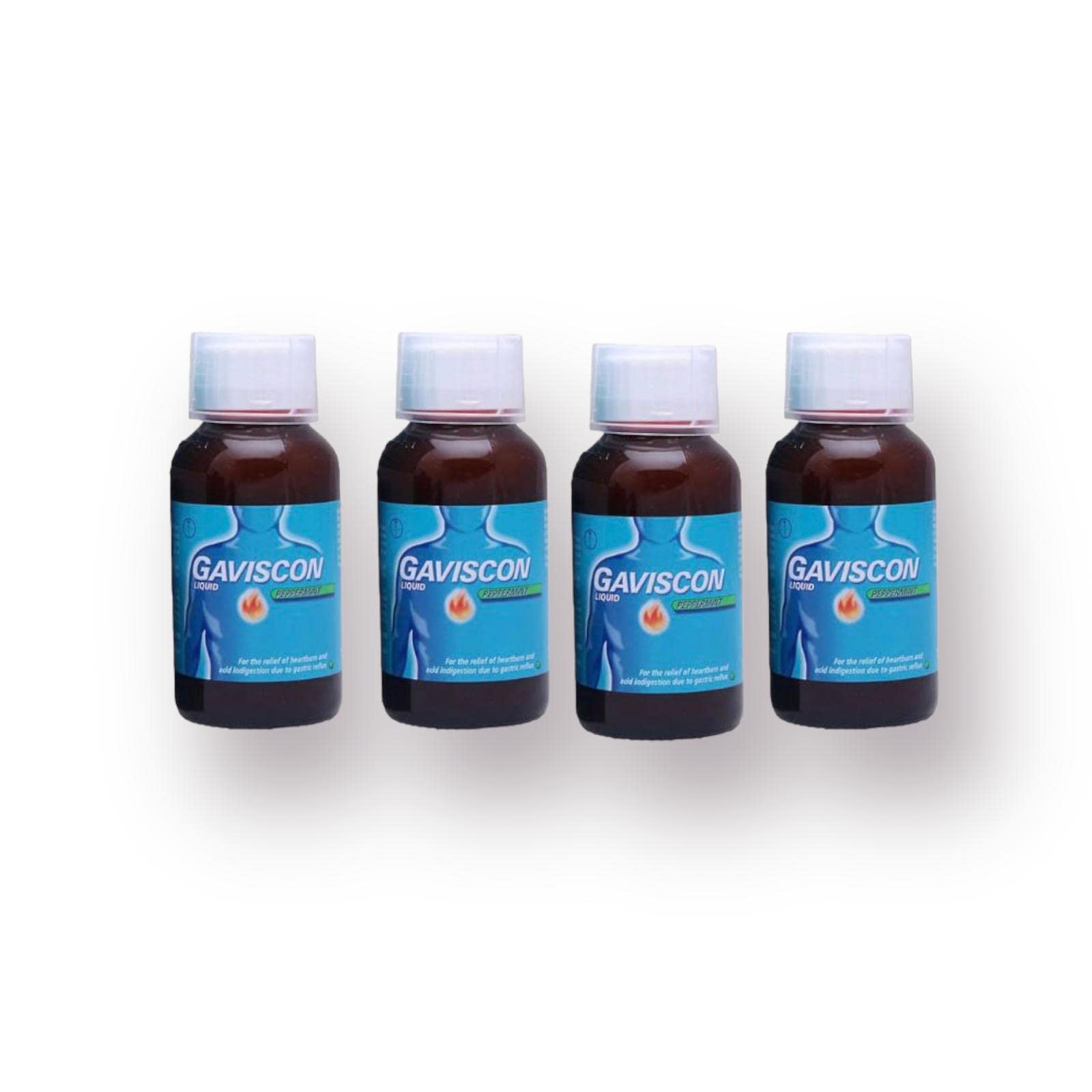 Gaviscon Original Peppermint Oral Suspension 800 ML,4 Bottles 200 ML Each (Packaging May Vary)