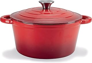 Lunaway Emaliowana żeliwna zapiekanka z nietoksyczną pokrywą do wszystkich rodzajów kuchni, w tym do piekarnika i grilla Średnica 24 cm Wysokość 11 cm