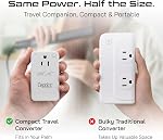 Ceptics 200W Convertisseur de tension de marche vers le bas - 220v à 110v Convertisseur de tension pour le curling en fer, lightener, chargeur – USB-A & C Chargement rapide – Câble d'alimentation de type C avec connecteurs A, G, I, E/F inclus