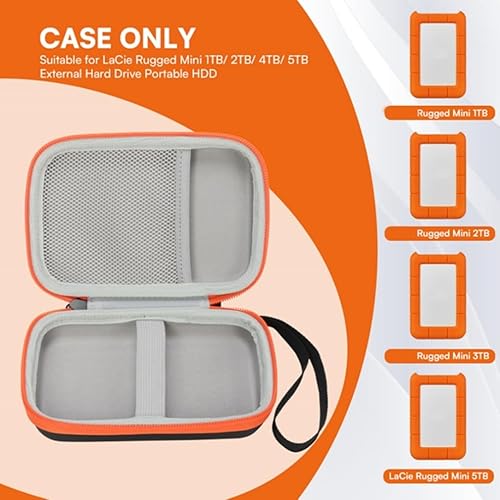 Miniatura 5 de Bolsa de almacenamiento para discos duros LaCie Rugged Mini 1TB 2TB 4TB 5TB HDD externo, soporte portátil para discos duros para tarjetas SD USB 3.0