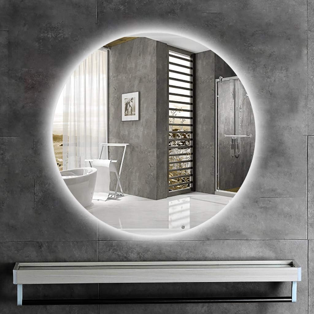BTZHY Bathroom Mirror,LED Backlit Mirror Round Bathroom Vanity Mirror Circle Wall Mounted Mirror Makeup Mirror with White Light/Warm Light, 4 Size