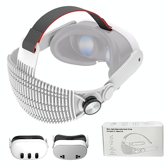Silicone Head Strap Compatible with Meta Quest 3 and Quest 3S, Adjustable Lightweight VR Comfort Strap for Long Gaming, Movies and Reclined Play, White