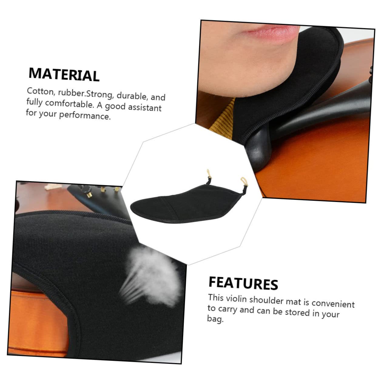 ibasenice 5 Piezas De Reposapiés Ergonómicos Para Violín De Tamaño 1/4 Cómodo Acolchado Para Los Hombros