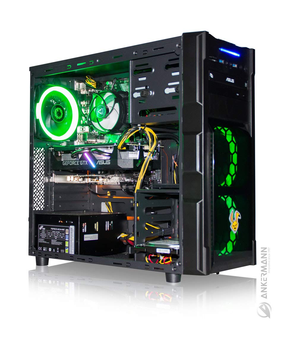 Ankermann Six Core Giochi PC PC Ryzen 2600 6x3.40GHz ASUS TUF GTX1660S 6GB 16GB RAM 480 GB SSD 1TB HDD Windows 10 PRO