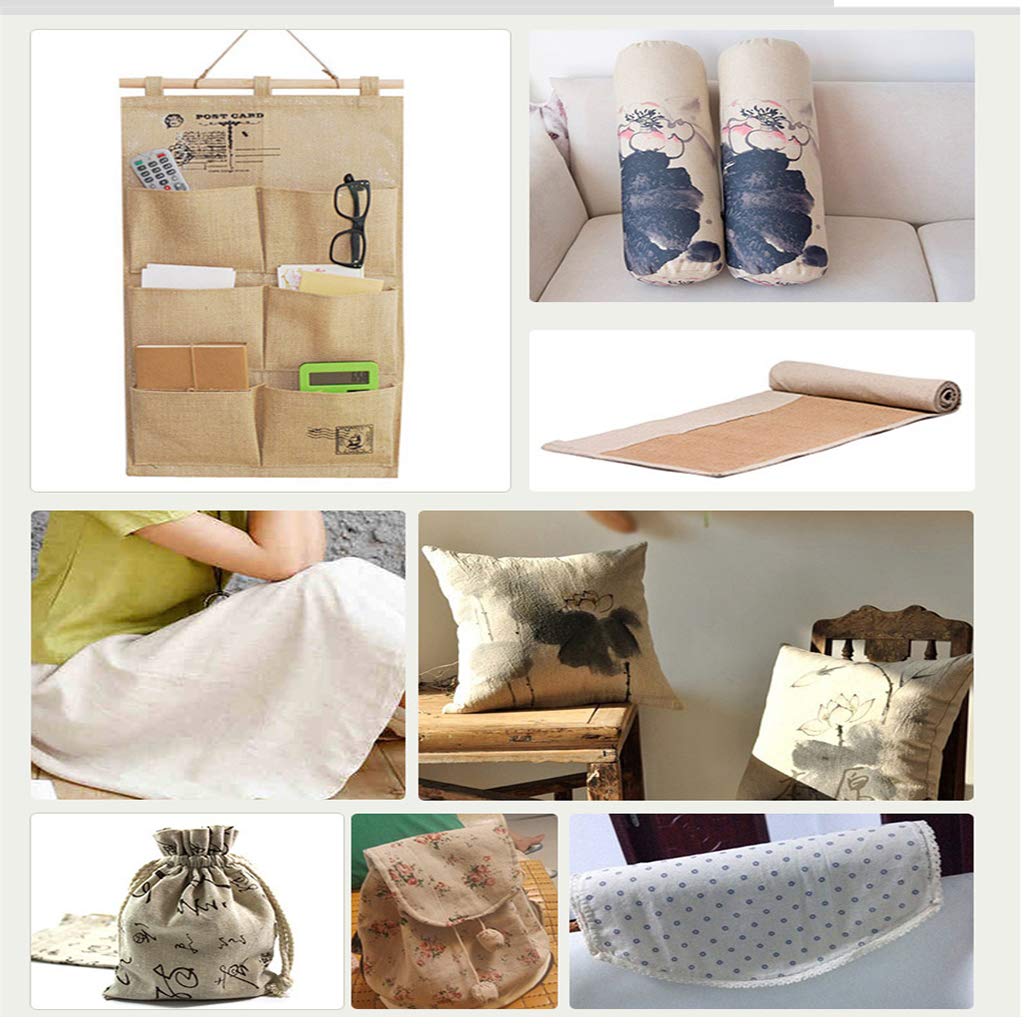 Tessuto Di Lino Naturale Al Metro, 1.5x6 Metri, Puro E Morbido, Ideale Per Tovaglie Fai Da Te, Ricami E Decorazioni Rustic-chic