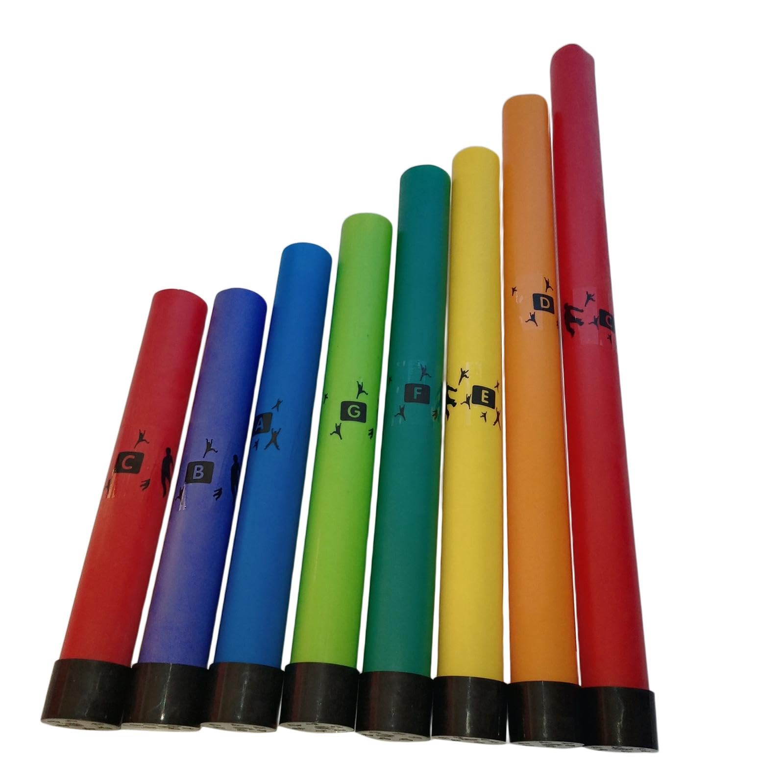 Harilla 8 tubos de percusión afinados de 8 x, juguetes musicales para niños, coloridos, notas, juego interactivo, tubos de música preescolares con tapa