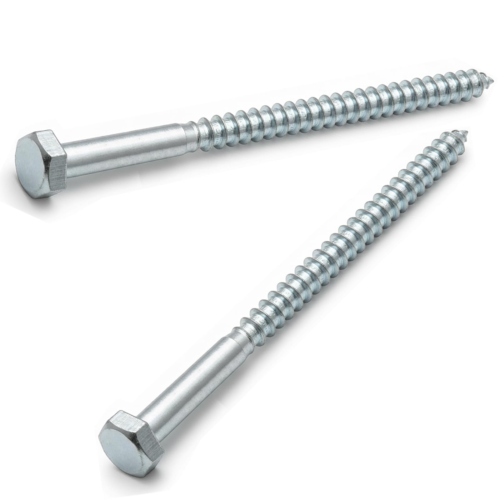 AMLOOPH M8 x 140mm Coach Screws, 10 Pack Heavy Duty Hex Head Lag Bolts 140mm - Zinc Plated Steel Half Thread M8 Self-Tapping Wood Screws for Wood, Brick & Masonry Fixing – Fence, Shelving, Decking — image 1