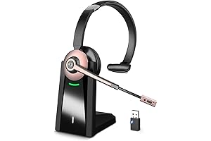 Wireless Headset with Microphone for PC Work From Home with USB