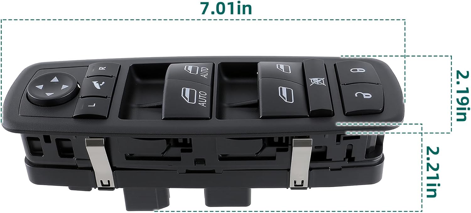 AUTOKAY Master Power Window Switch Driver Side Fits for RAM 1500 2014-2016 for RAM 2500 2013-2016 for RAM 3500 2013-2016 with Power Mirror Switch 68212784AB Double Auto 9+3 PINS