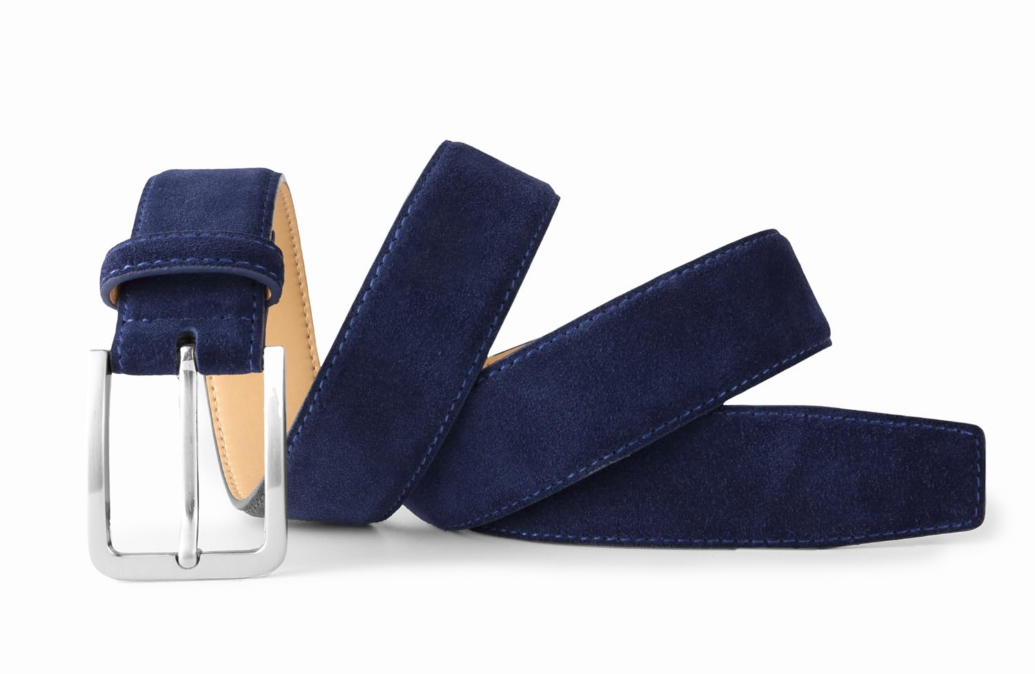 Cinturón casual de piel auténtica de ante para hombre, 1 3/8 pulgadas de ancho, elegante cinturón de golf