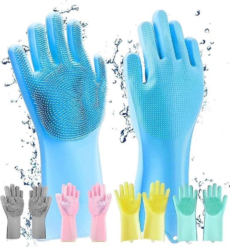 Smartbucket Magic Silicone Dish Washing Gloves, Silicon Cleaning Gloves