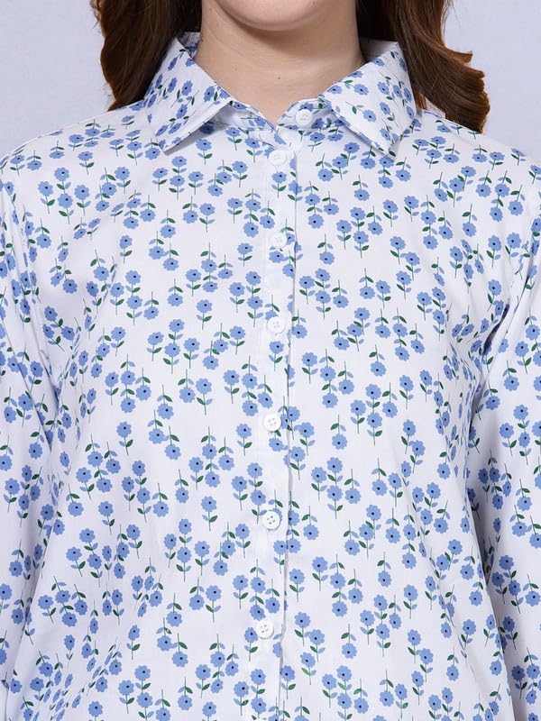Image of OOMPH! Rayon Floral Printed Shirt for Women | Collared, Full Sleeve | Women's Button Down Shirt | TOP Stylish | Office & Casual