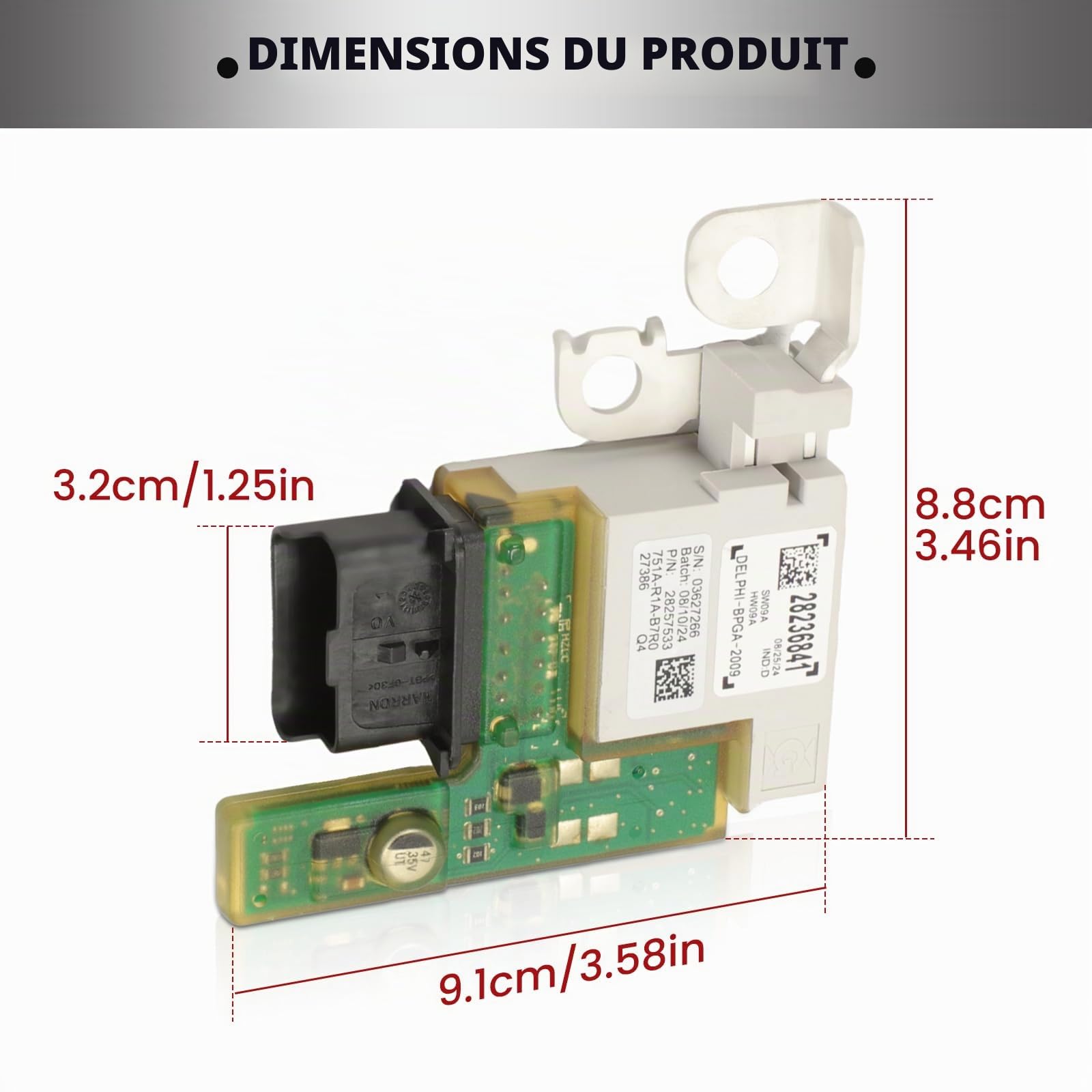 Boîtier Fusibles Borne Batterie pour C4 Picasso 308CC 308SW 3008 2012-2019 2008-2013 5008 RCZ 2010-2015 Gestionnaire de Batterie Boîtier Fusibles 28236841