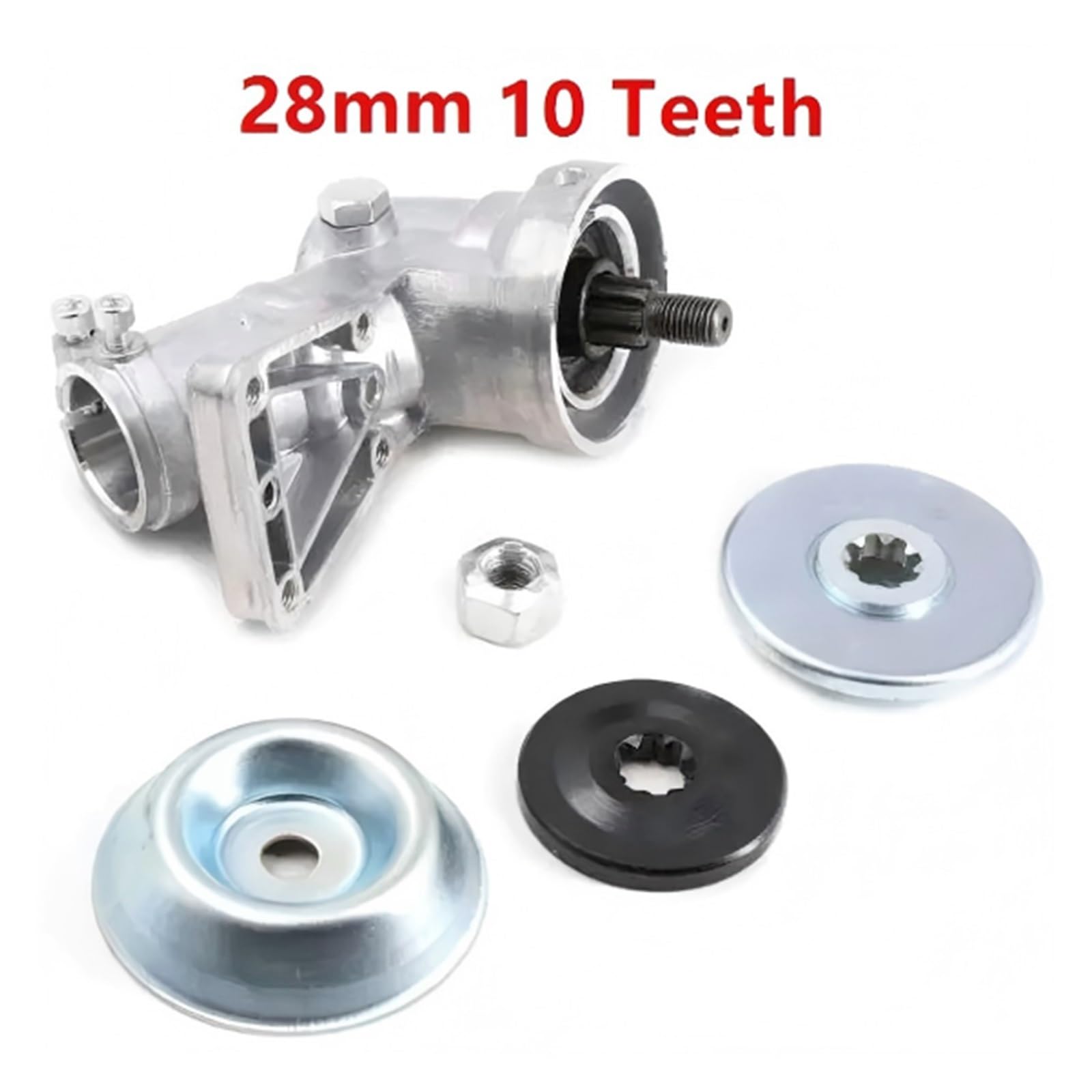 Reemplazo Del Cabezal De Trabajo De La Caja De Engranajes De La Desbrozadora De La Recortadora De 10 Dientes De 28 Mm, Compatible Con Emark, EM780 O SPARTA Series 36 37 38 43 44(Gear Head 1pcs)