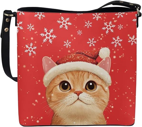 COEQINE Leather Crossbody Purse for Women Large Capacity Christmas