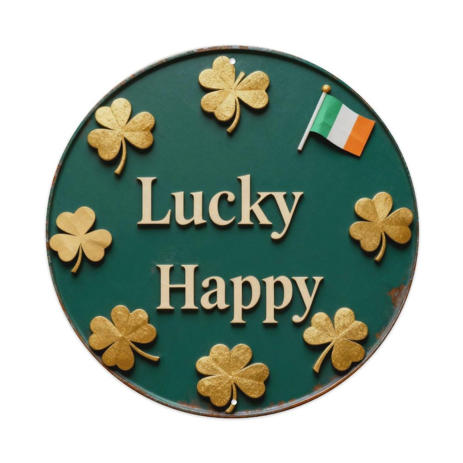 Lucky Happy Metal Tin Sign Plaque