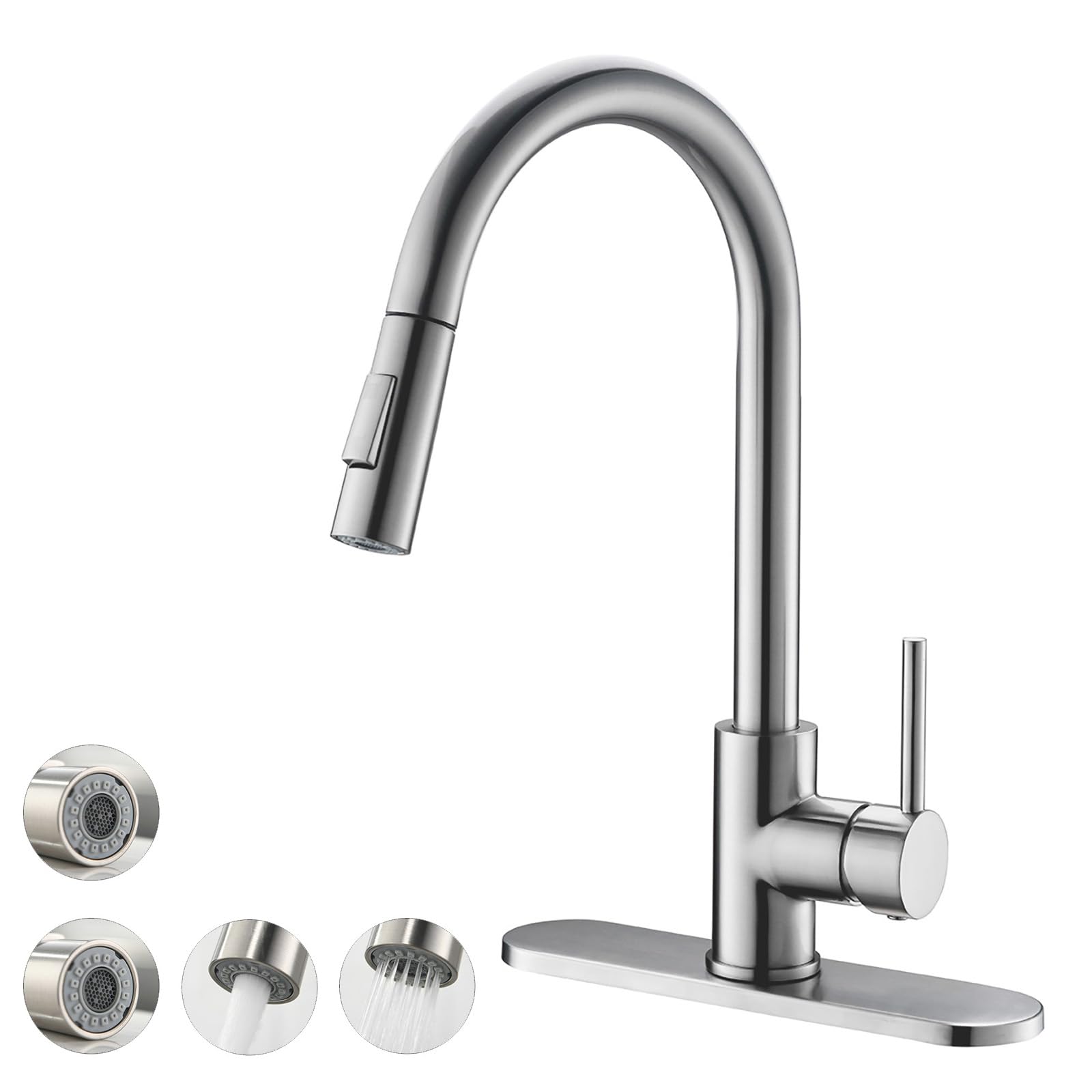 Havin Brushed Nickel Stainless Steel Kitchen Faucet