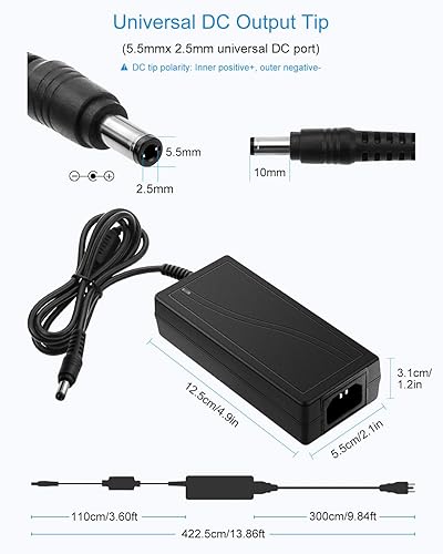 Miniatura 10 de ALITOVE 24V 3A 72W AC a DC Adaptador Convertidor de fuente de alimentación AC 100V ~ 240V a DC 24V 3amp Transformador con conector de salida de CC