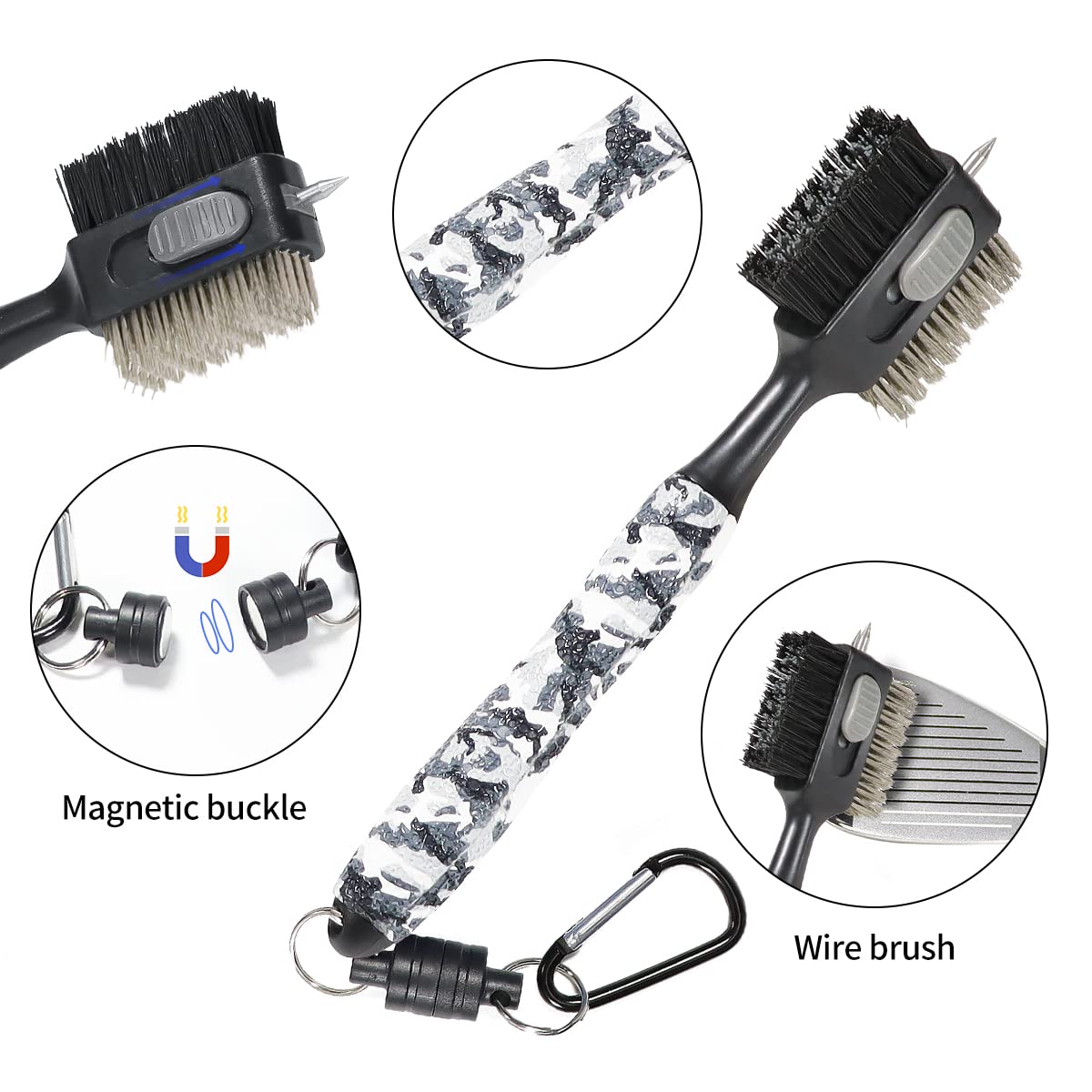 Golf Club Cleaning Kit Golf Accessories Kit,Divot Repair Tool with Golf Ball Marker,Golf Club Brush with Groove Cleaner,Golf Pouch, Golf Towel