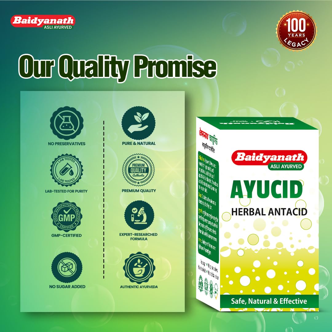 Baidyanath Ayucid – 50 Tablets| Ayurvedic Herbal Antacid | Supports Digestive Health | With Amla & Mulethi | For Hyperacidity & Indigestion 8 61BbvaFuFeL. SL1080