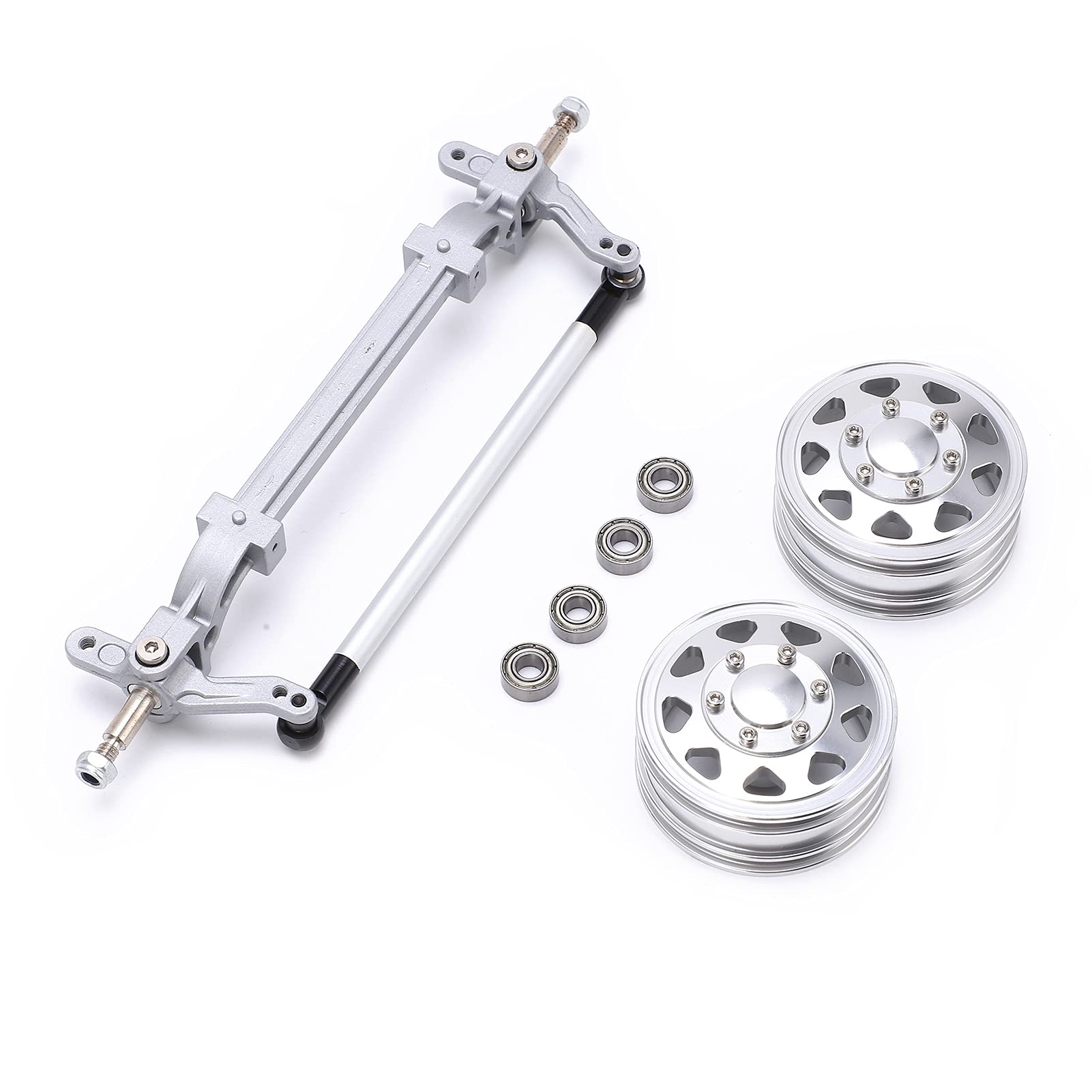 Ruota per Autotreno RC Antiruggine, Robusta Lega di Alluminio, Sostituzione Ideale per Modellini di Auto in Scala 1/14, Confezione da 2