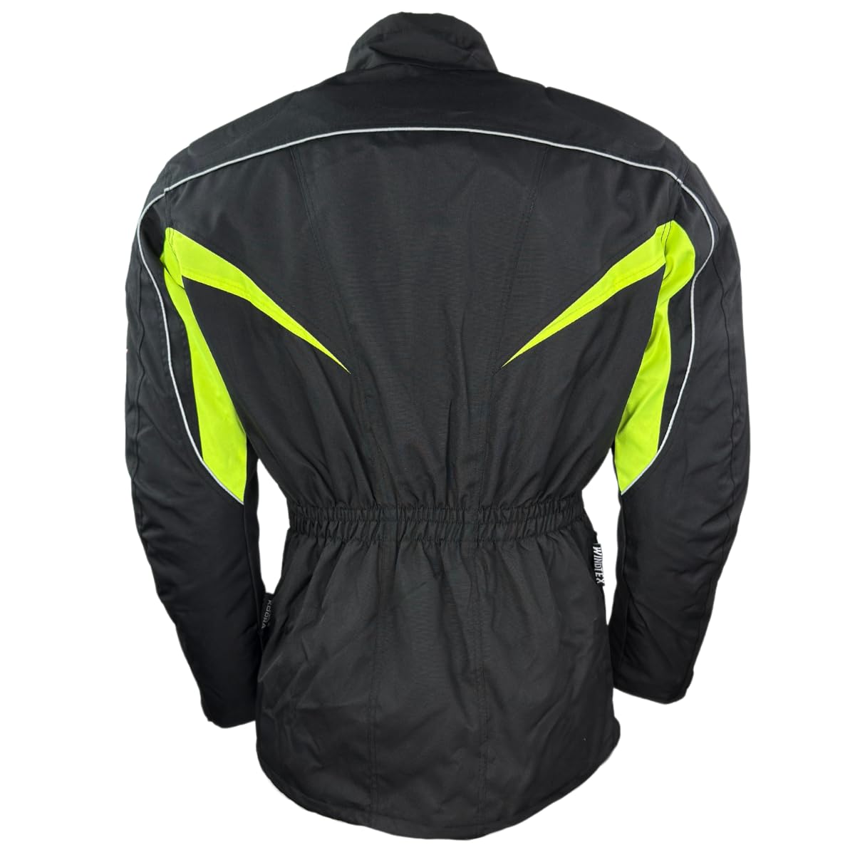 Roleff GIACCA MOTO RO10005 - NERO GIALLO NEON - IMPERMEABILE TRASPIRANTE PROTEZIONI DI SICUREZZA - TAGLIA S - 7XL - IDEALE PER TOURING E USO QUESTO, Nero/giallo fluo, 6XL