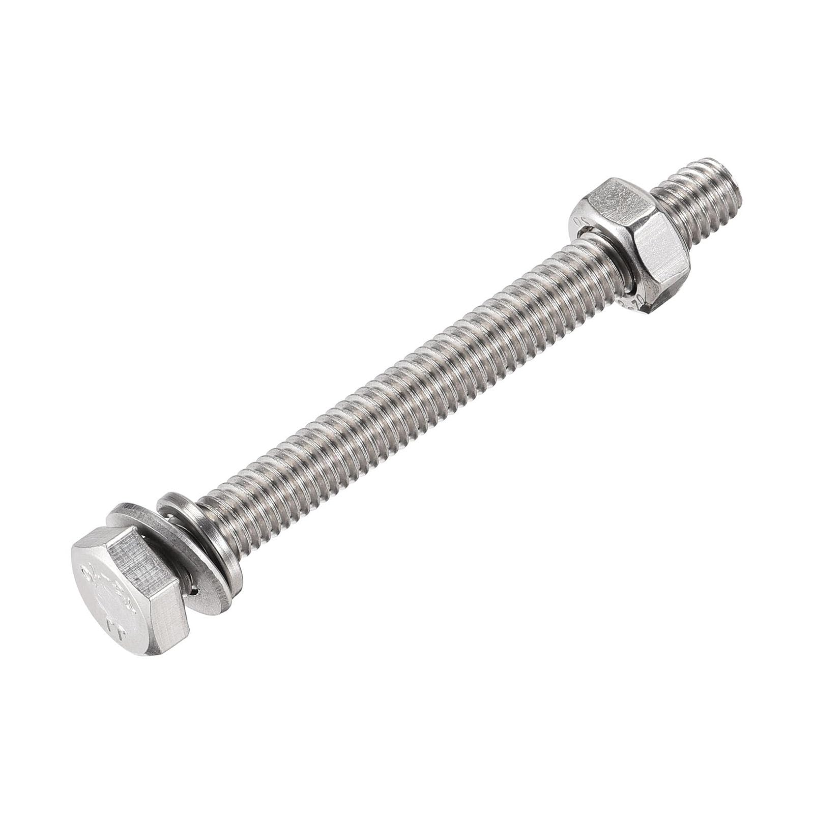 TOP-VIGOR 6Pcs M6 x 65mm Hex Head Screws Bolts, Nuts, Flat & Lock Washers Kits - Image 4