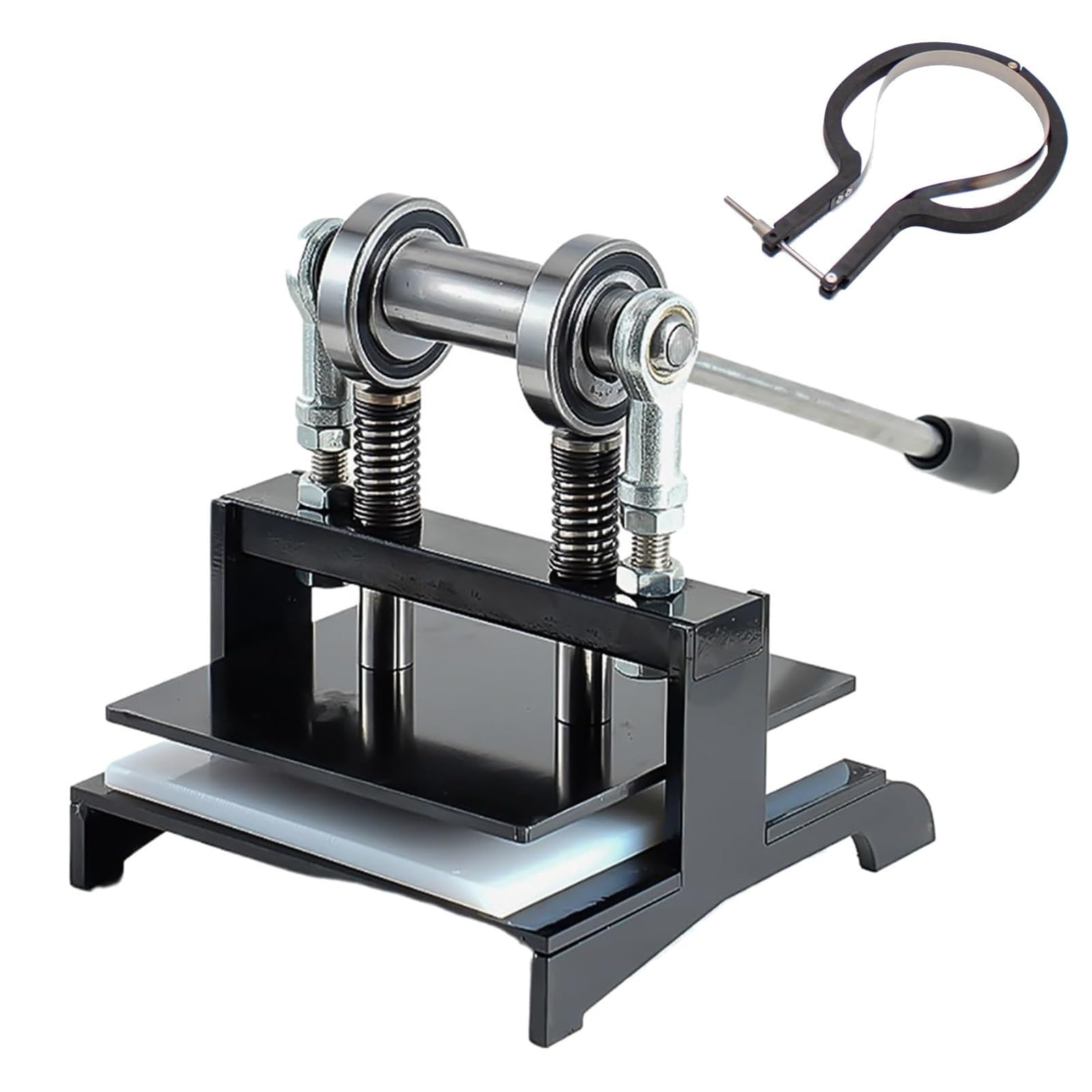 Manual Table Tennis Rubber Edge Cutter,Table Tennis Racket Rubber Cutting Tool Kit,Double Roller Bearing with 8mm Thickness Base Plate, Universal Mold for Pen-Hold and Horizontal Grips(20x20CM)