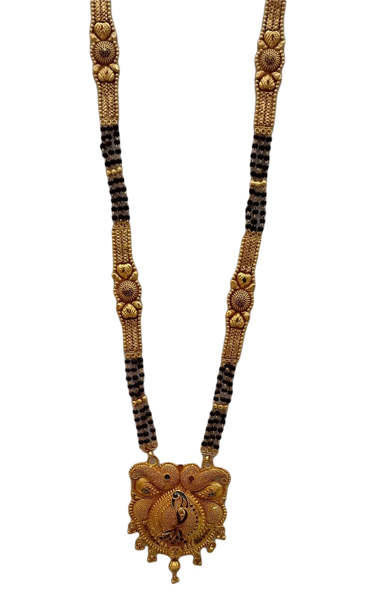 See full amazon price history chart for Sparkling High Gold Big Pendent Three Line/Strands Black Beads Mangalsutra_12 Inch Long_Peacock Design For Womens Sparkling High Gold Big Pendent Three Line/Strands Black Beads Mangalsutra_12 Inch Long_Peacock Design For Womens (B09RVZXQQ1) Amazon Price History, Amazon Price Tracker