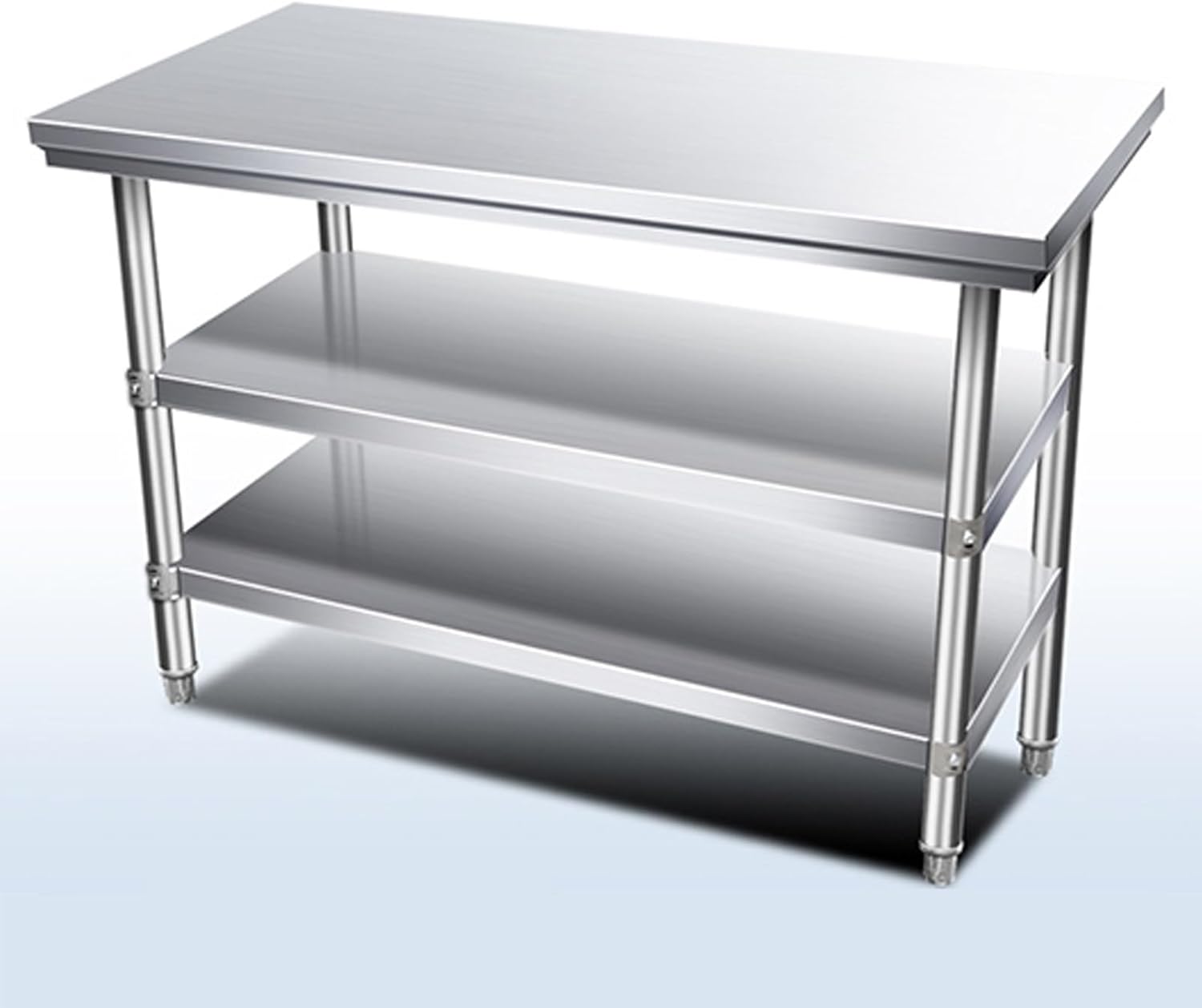 Stainless Steel Prep Table, Stainless Steel Kitchen Work Table, Commercial Food Prep Workbench, Prep Worktable with Adjustable UnderShelf, for Restaurant, Home and Hotel(80x40x80cm)