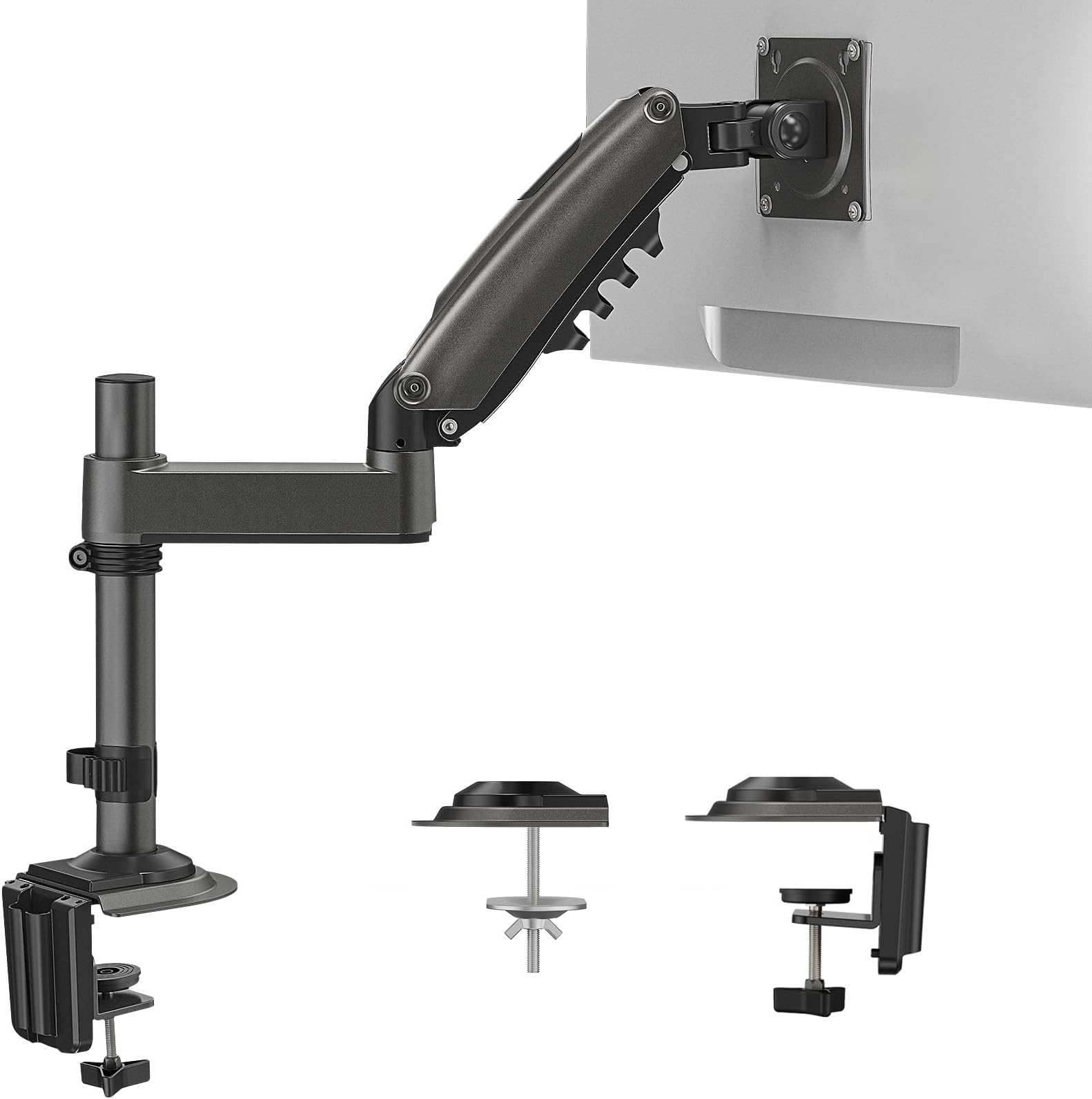 Single Monitor Arm, Adjustable Desk Mount for 13-34 inch Screens, Holds 19.8lb, 22.44 inch Max Height, Full Motion Swivel Gaming Monitor Stand with VESA 75x75mm and 100x100mm Compatibility