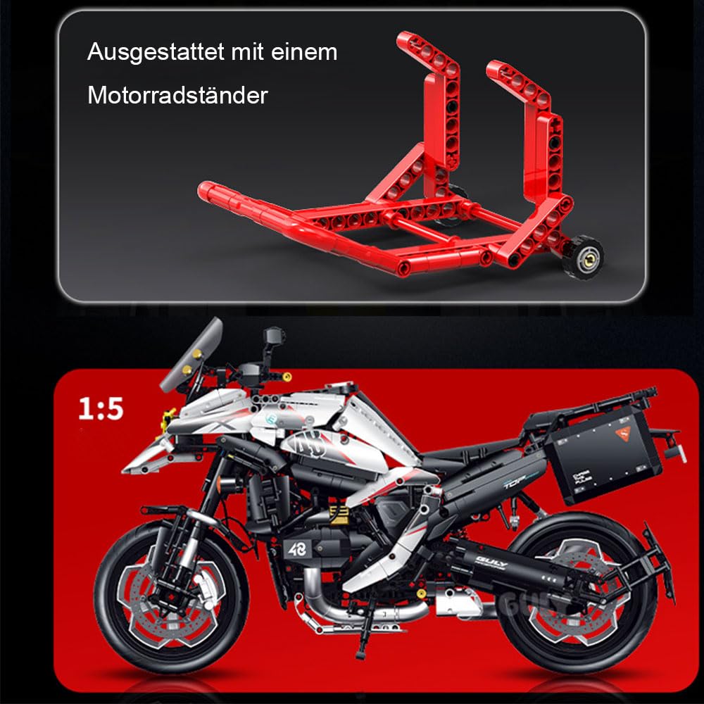 DOYAY Technik Motorrad 1: 5 für R 1300 GS Supermotorrad, G-60548 Technik Motorrad ModeII Bausatz, 2489 TeiIe, für R1300 GS (Originalverpack)