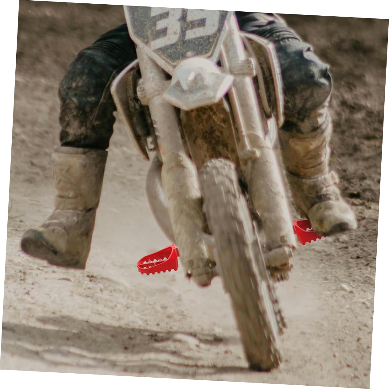 Estriberas para Motocross 4 Piezas de Aluminio Rojo para Pit Bike