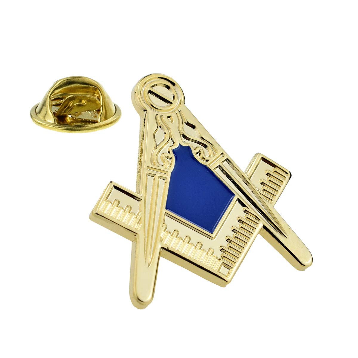 MC GiftsLarge Gold Finish Masonic Compass & Square No G Lapel Pin Badge XLFG025