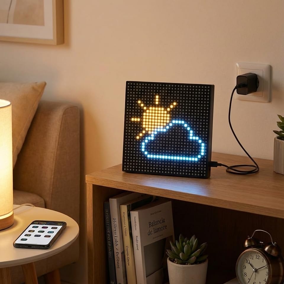 Panneau LED Pixel Art B.K. Light avec affichage programmable et alimentation USB pour bureau - 6