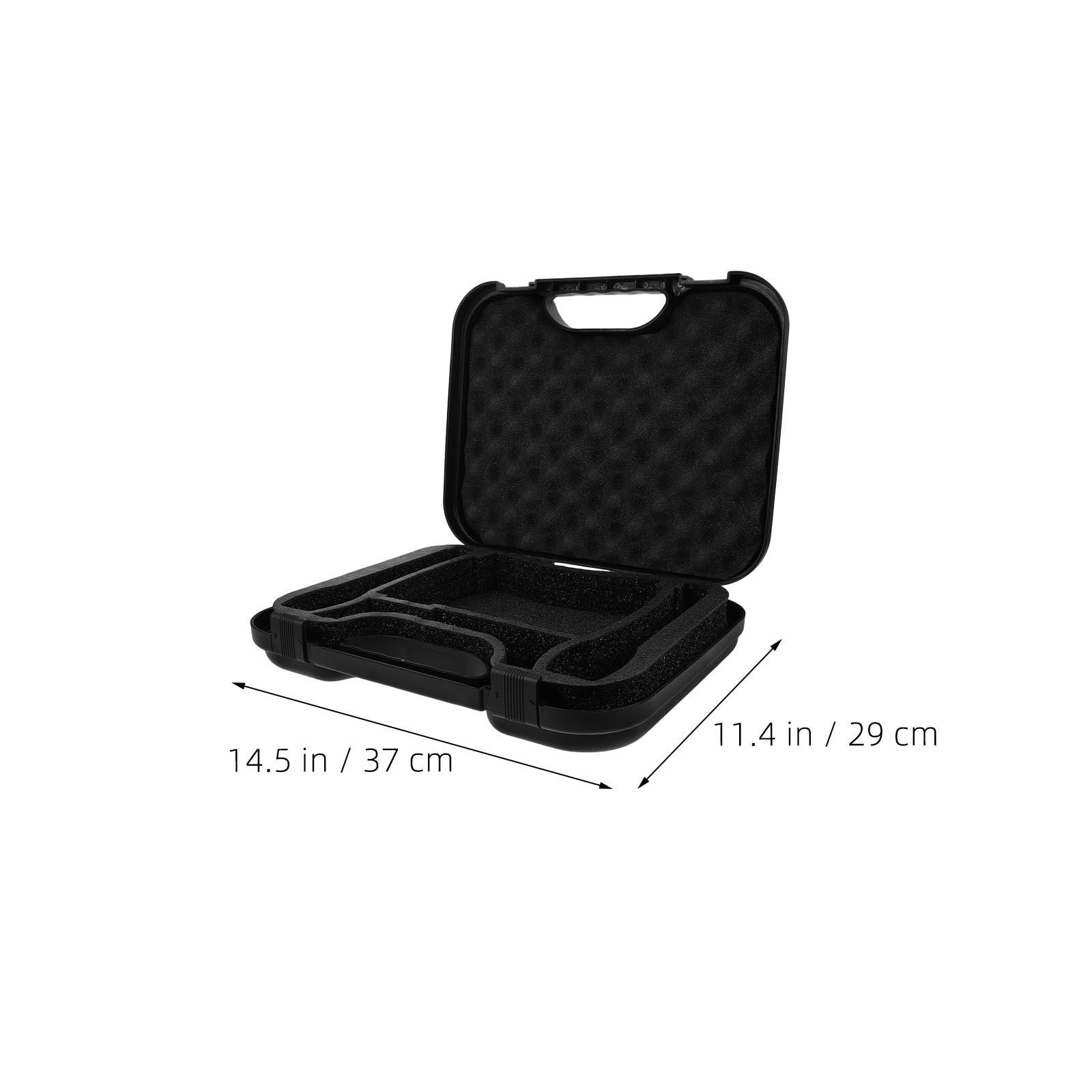 Custodia Rigida per Microfono Wireless 2 Pezzi in Plastica Manico Portatile e Scomparti Imbottiti per Eventi Live e Viaggio Grande Capacità di Stoccaggio
