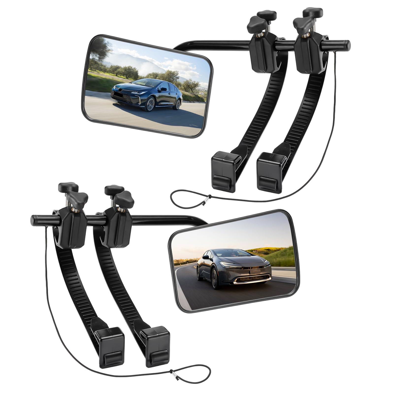 GEARMONSTER Wohnwagen Spiegel, Auto Spiegel für Wohnwagen, Universal Wohnwagenspiegel, 360° verstellbar, Außen Konvexspiegel Autospiegel für alle gängigen Fahrzeugtypen, 2 Stück