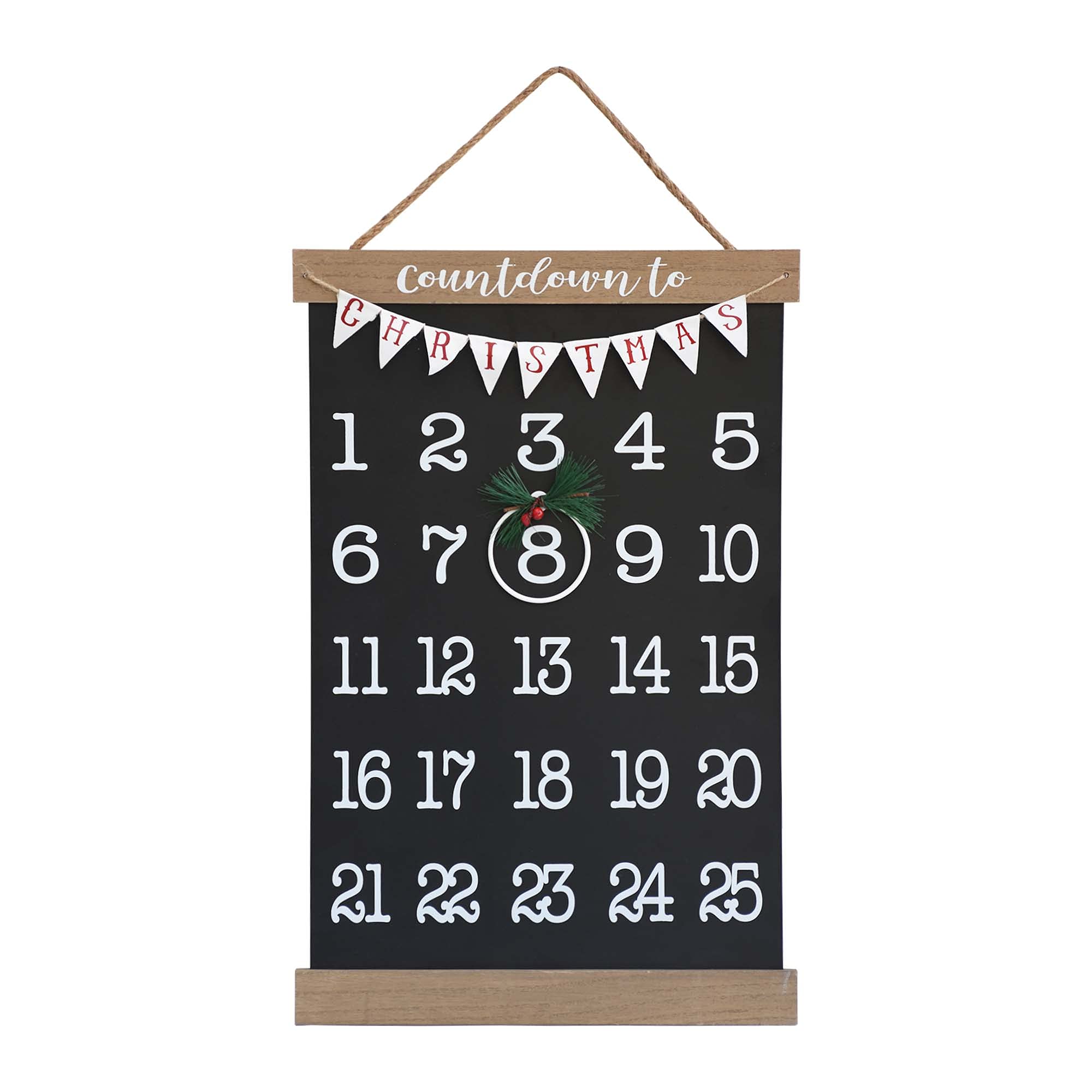 Paris Loft Christmas Countdown Sign, Countdown to Christmas Calendar, Hanging Magnetic Sign, Wood and Metal Farmhouse Decor, Advent Calendar