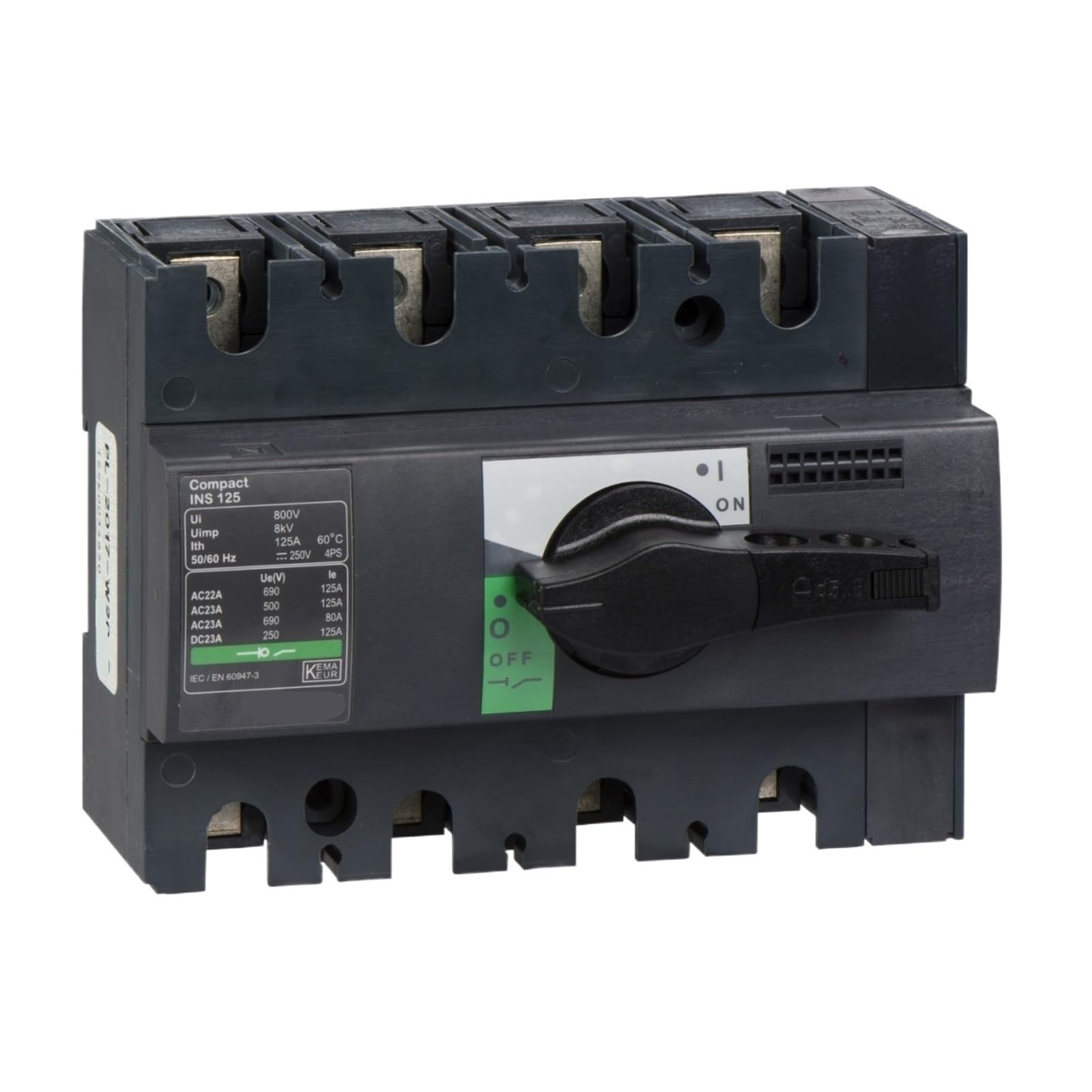 Interrupteur-sectionneur 125 A sécuriser tableau électrique Compact INS125
