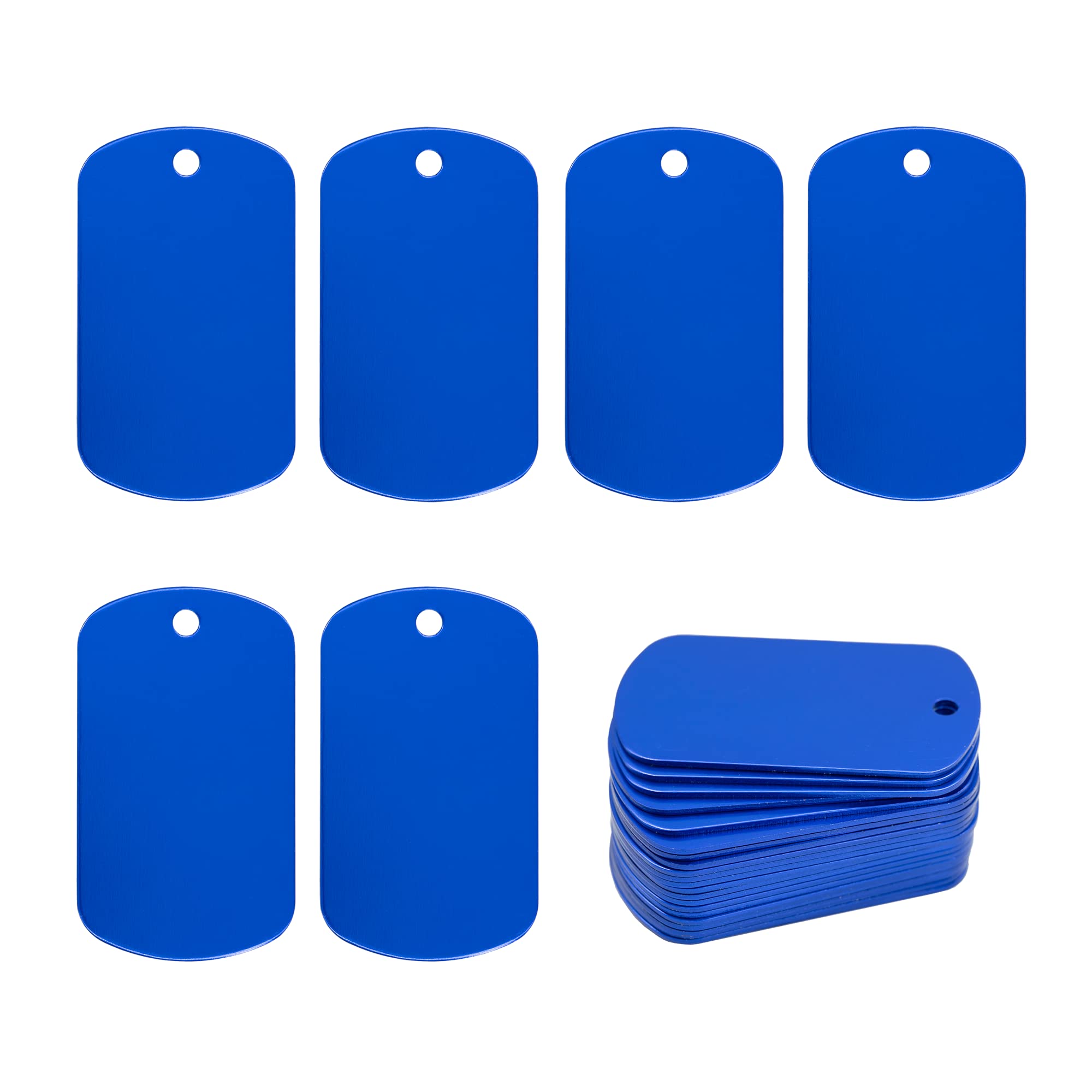 StayMax Aluminum Blank Tags Stamping Blanks 25 Pack (Blue)