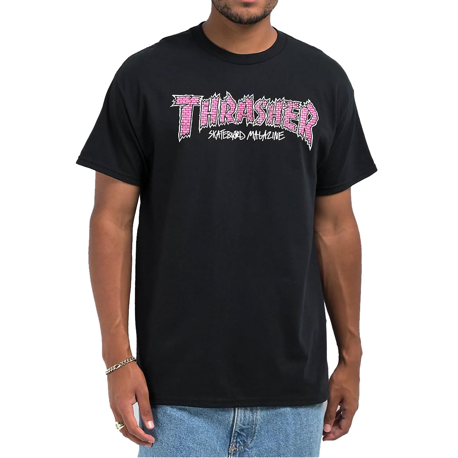 ThrasherMen's Brick Black Short Sleeve T Shirt M
