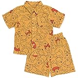 Disney Winnie the Pooh Toddler Boys Gauze Hawaiian Button Down Shirt and Shorts Orange 3T