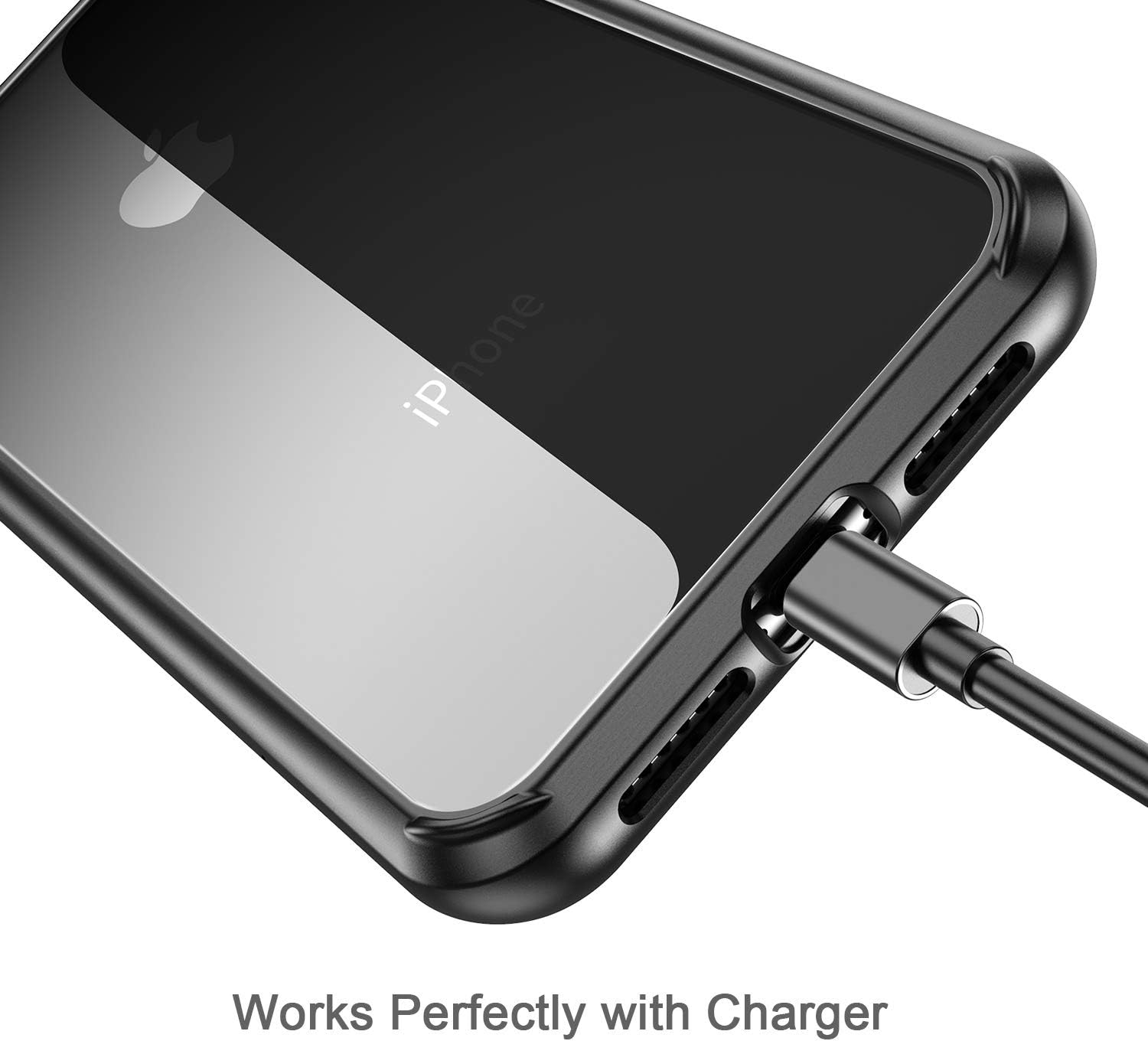 Mkeke Compatible with iPhone XR Case,Clear Anti-Scratch Shock Absorption Cover Case for iPhone XR (Black)