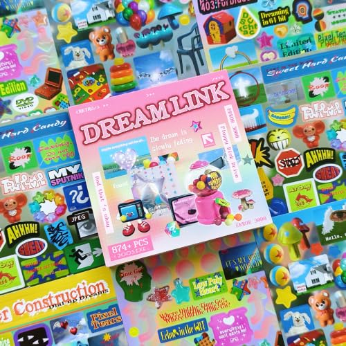 Image of 750+ Pcs Dreamcore Sticker Book for Journaling | Weirdcore Aesthetic Scrapbook Stickers, Pre-Cut Waterproof Decals for Planner, Junk Journal, Notebook